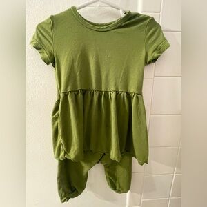 Ready Ser Romper Twirl 6-12M Olive Green Color